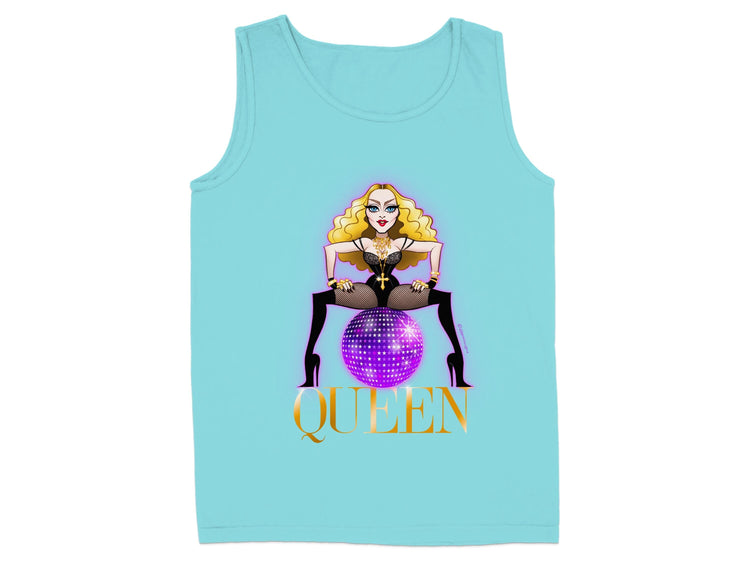 Queen Print Light Blue Tank Top product