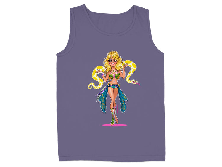 Cartoon Blonde with Snake Print Graphic Tank product