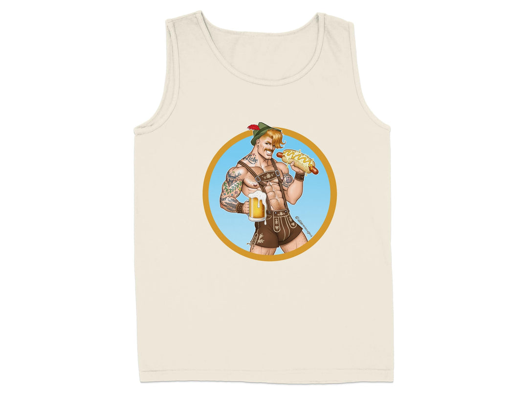 Oktoberfest Man Holding Beer and Hotdog Tank Top product type