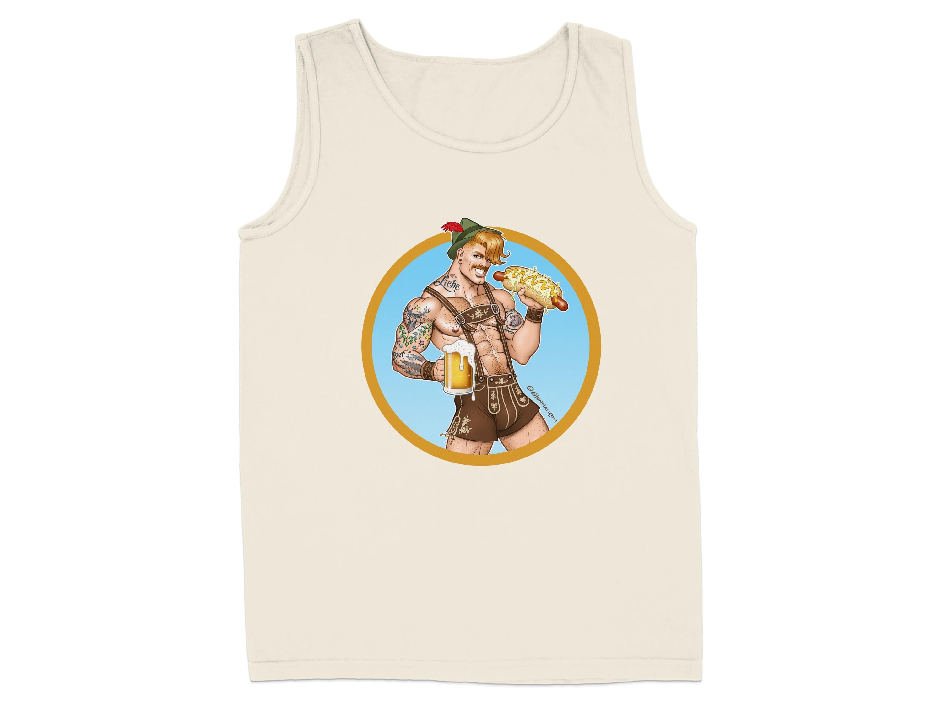 Oktoberfest Man Holding Beer and Hotdog Tank Top product type