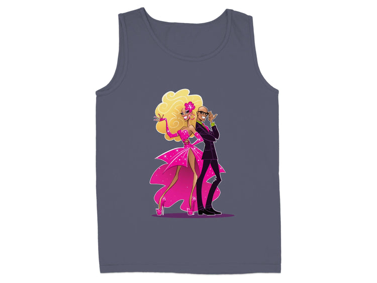 Vibrant Illustrated Characters on Grey Tank Top Product