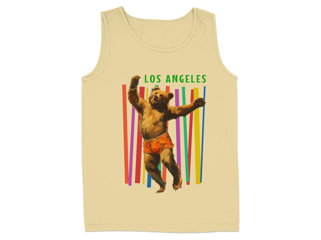 Los Angeles Bear Graphic Design Printed Sleeveless Shirt