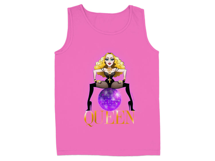 Bold Pink Tank Top with Drag Queen Illustration product type