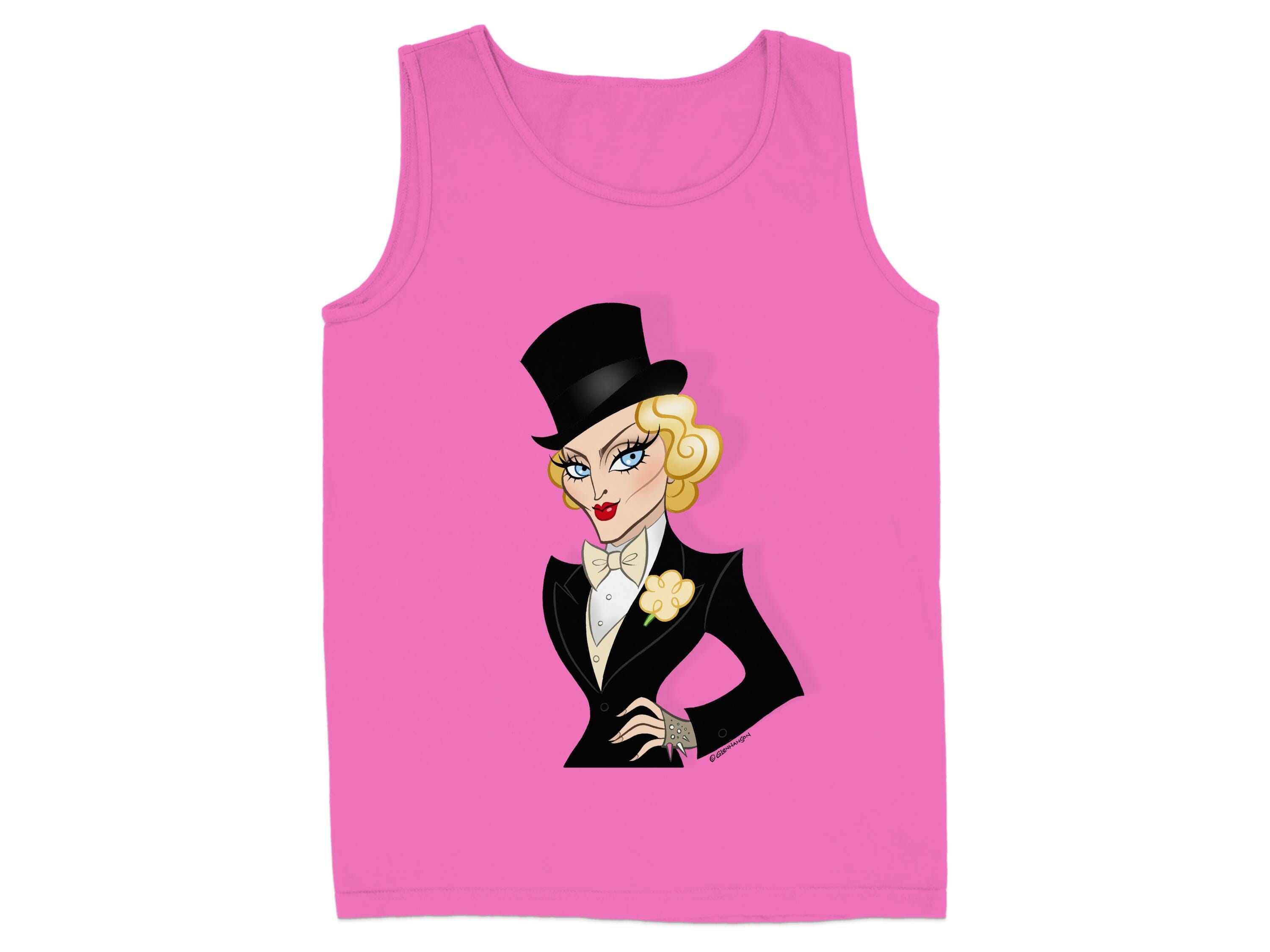 Stylish Pink Tank Top with Unique Graphic Print product type