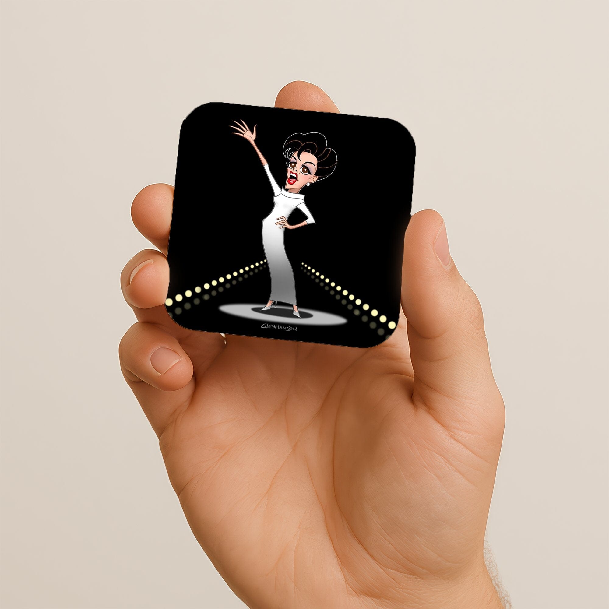 Diva in Spotlight Cartoon Print Coaster product