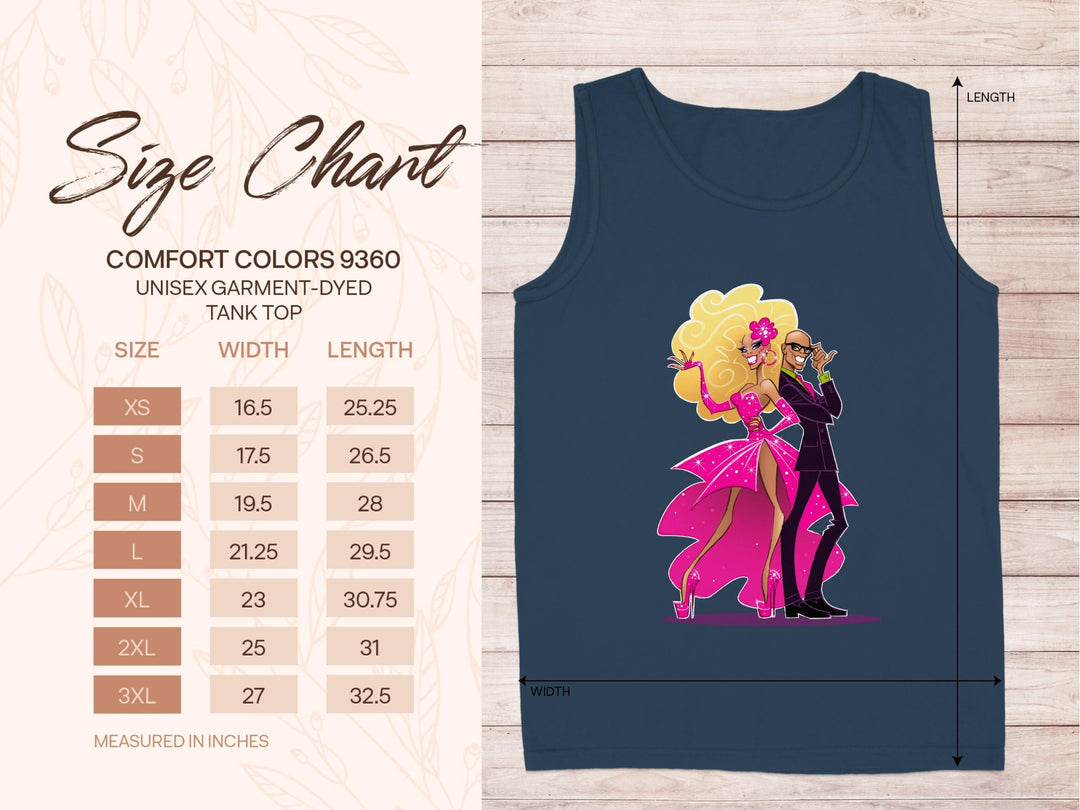 Disco Couple Illustration Tank Top product type