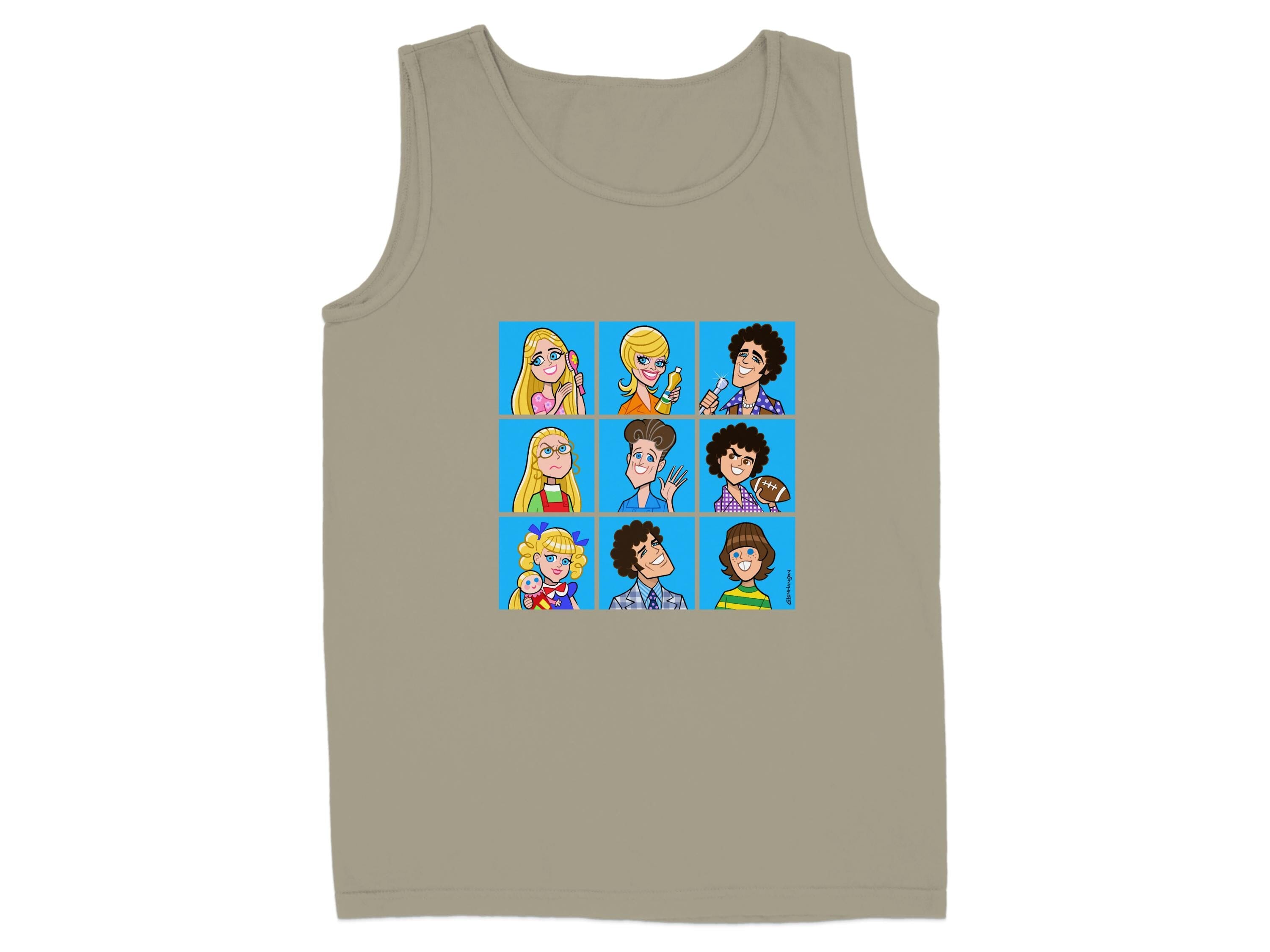 Colorful Cartoon Characters Graphic Tank Top product type