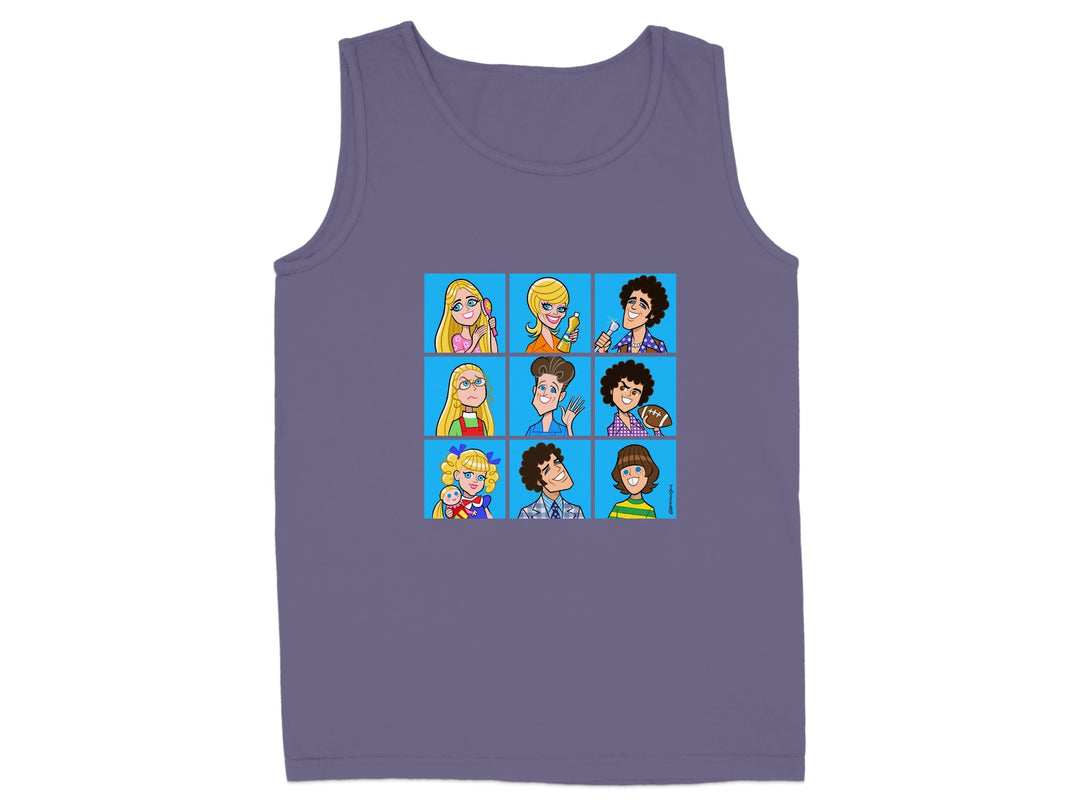 Cartoon Faces Graphic Design Sleeveless Shirt product