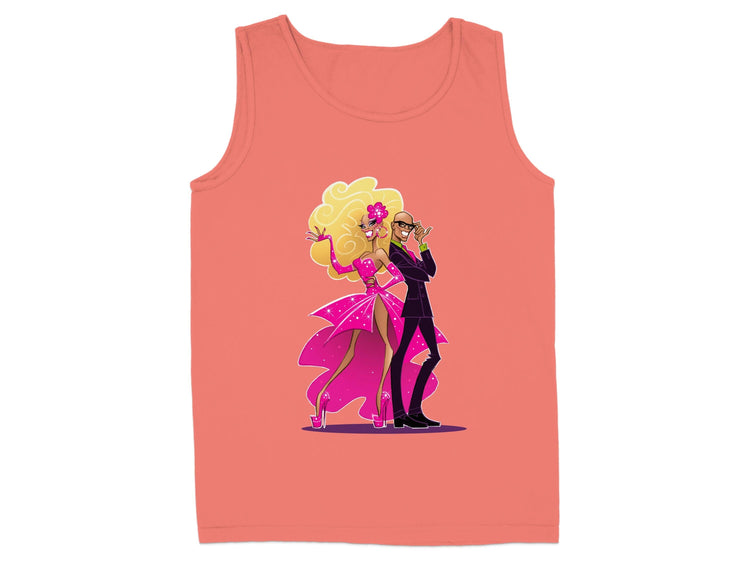 Vibrant tank top with stylish cartoon duo print product type