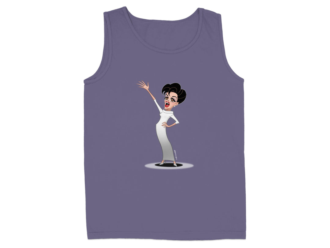 Animated Character Waving on Purple Tank Top product type