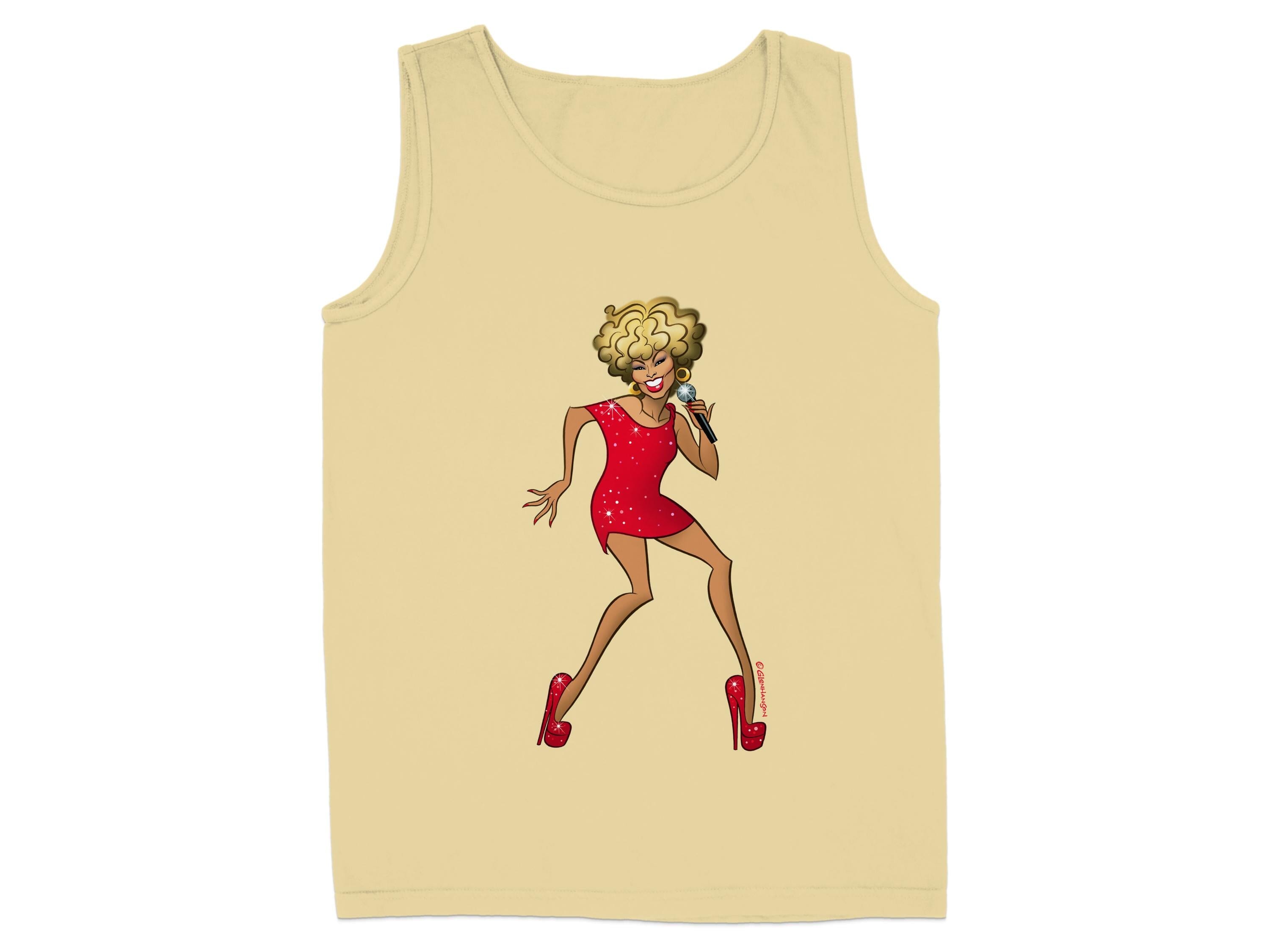 Stylish Graphic Singing Diva Design Tank Top product type
