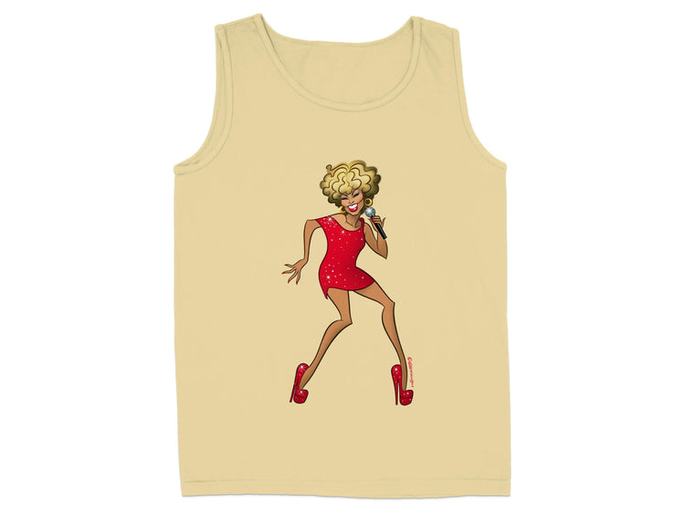 Stylish Graphic Singing Diva Design Tank Top product type