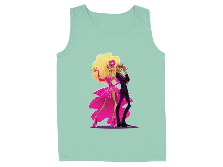 Stylish Animated Characters on Graphic Tank product type