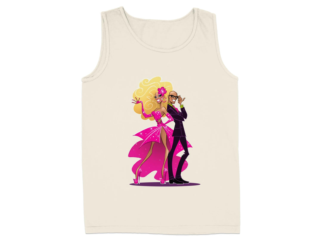 Stylish Cartoon Duo on White Tank Top product type