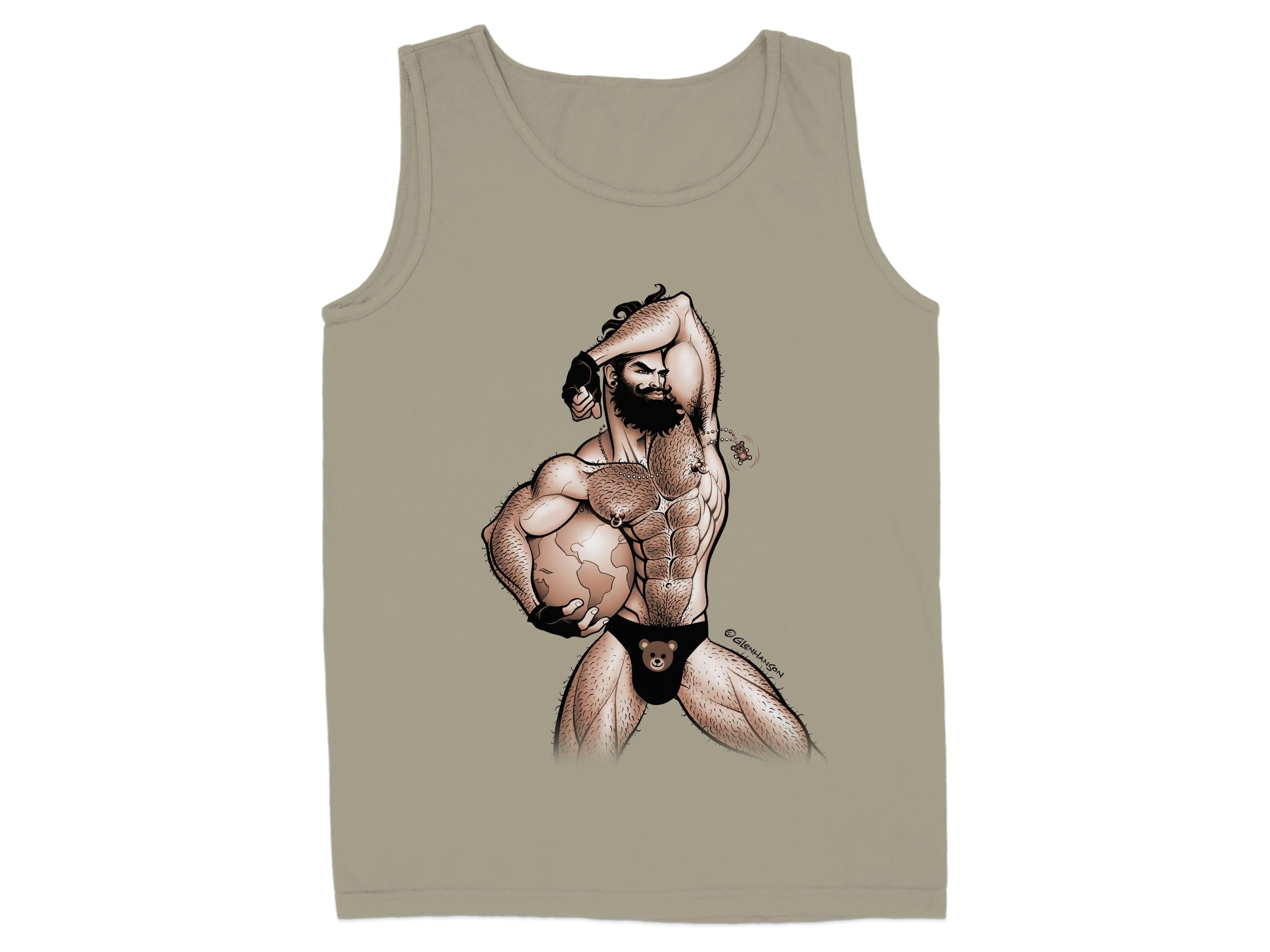 Muscular Bearded Man Art Print Sleeveless Shirt product