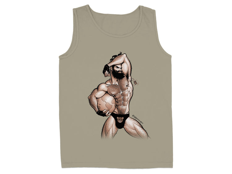 Muscular Bearded Man Art Print Sleeveless Shirt product