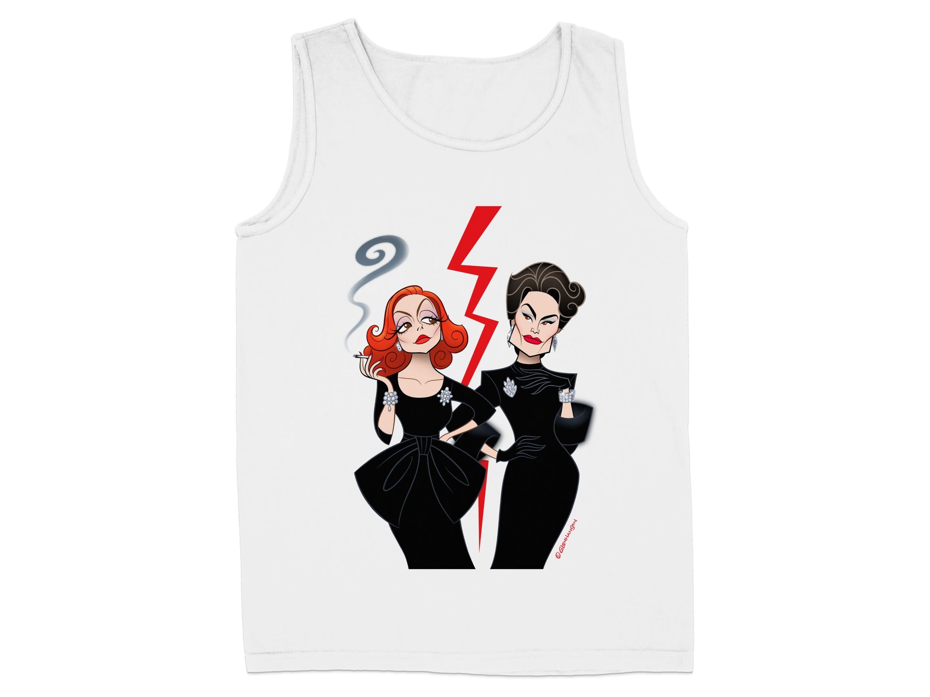 Stylish White Tank Top with Unique Cartoon Design product