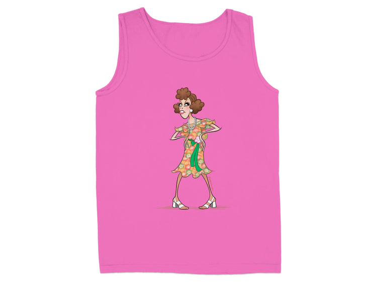 Funky Cartoon Character Pink Graphic Tank Top product type