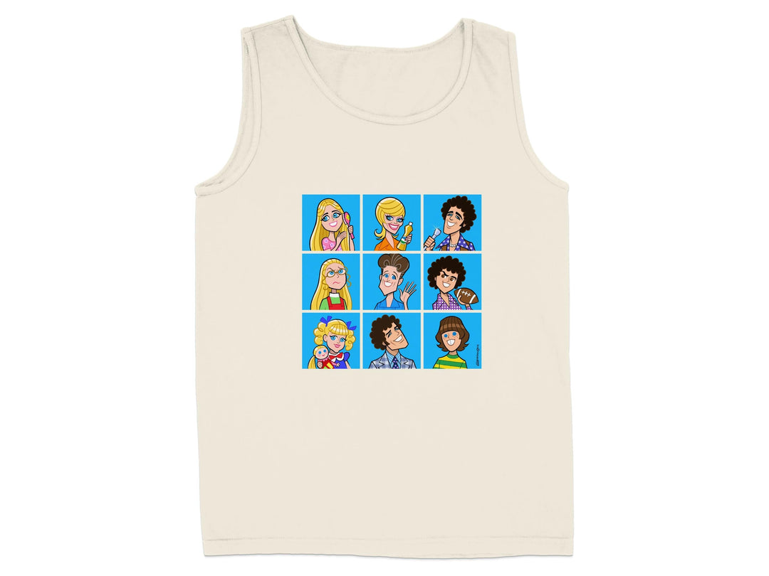 Cartoon Character Graphics on White Tank Top product type