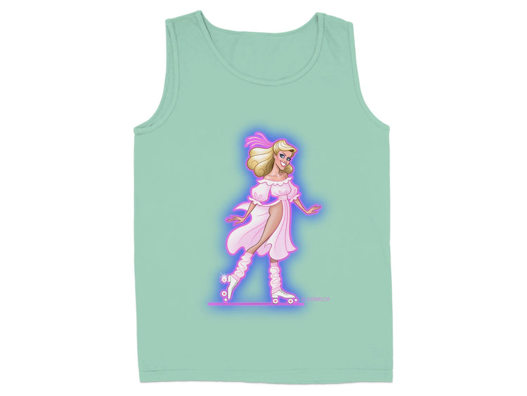 Retro Roller Skating Girl Light Green Tank Top product type