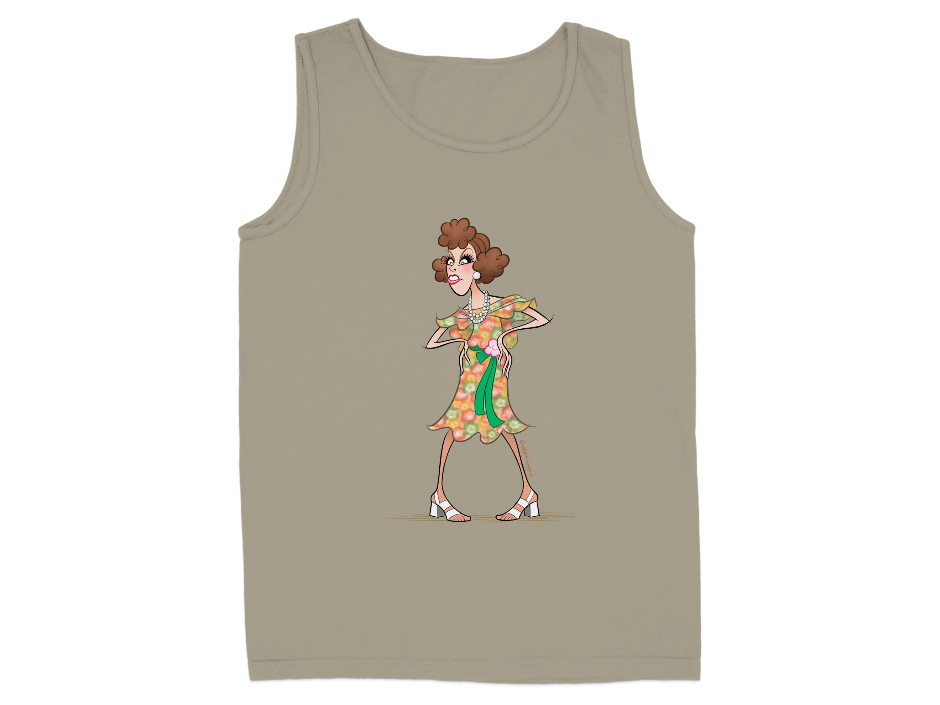 Quirky Lady Character Graphic Printed Tank Top product type