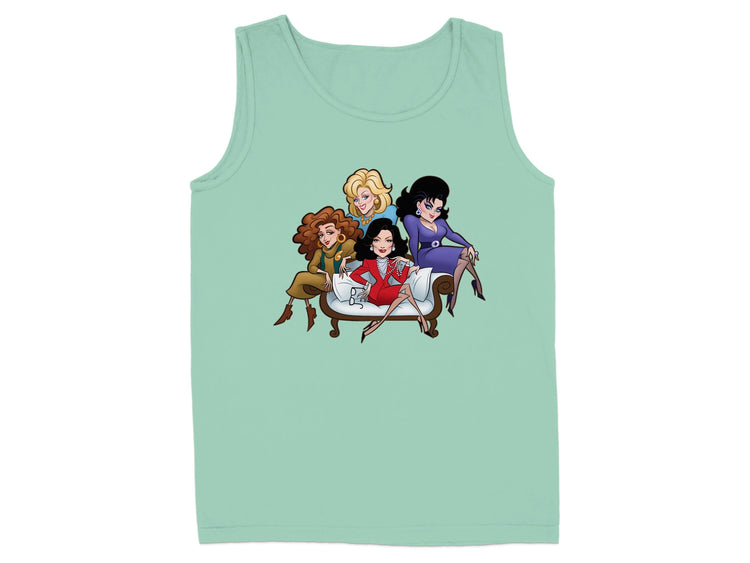 Cartoon Friends Sitting Together on Couch tank top product