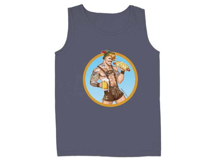 Oktoberfest Man Enjoying Beer and Sausage Tank Top product