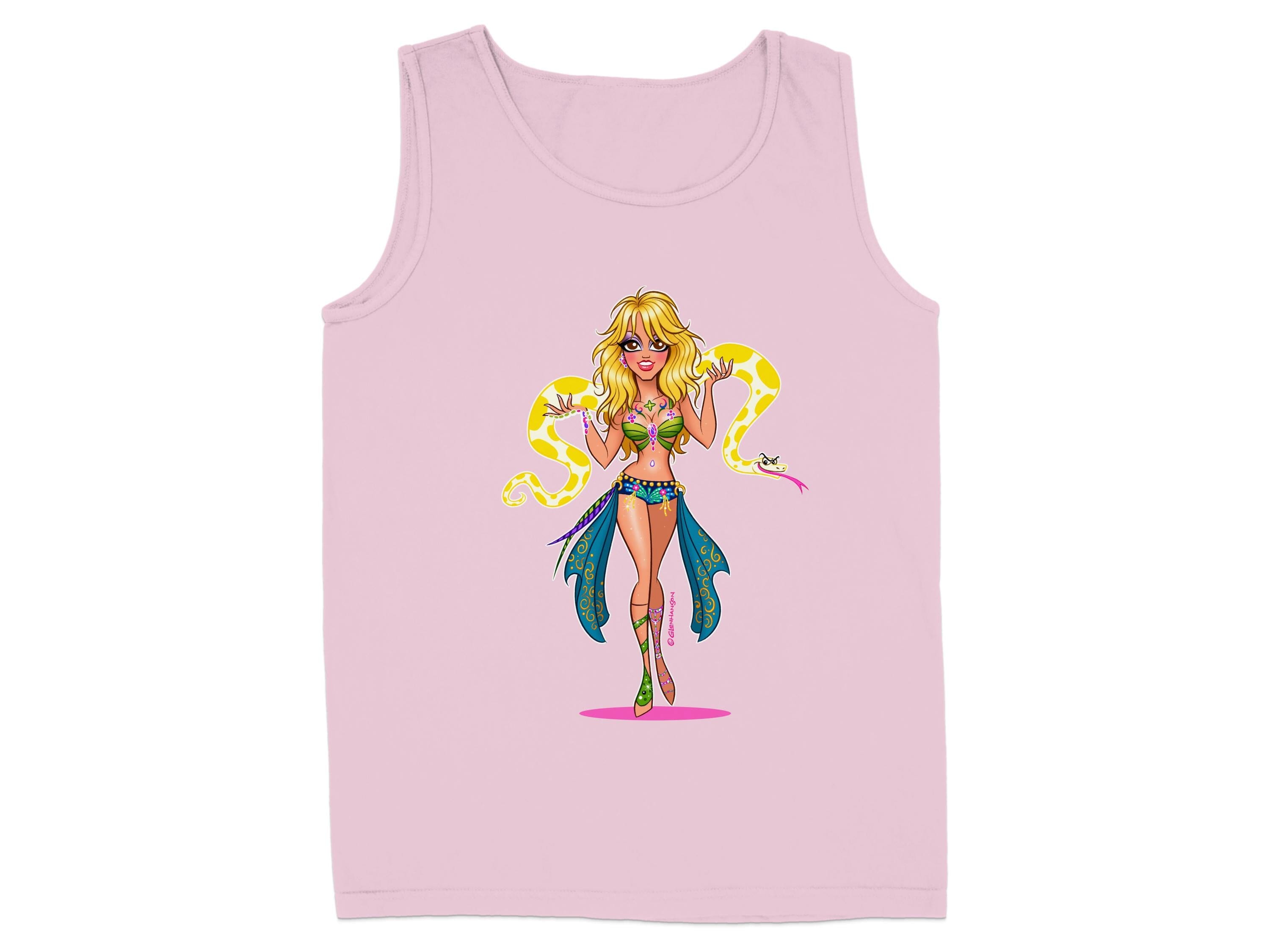 Stylish Cartoon Blonde Girl Pink Tank Top product type
