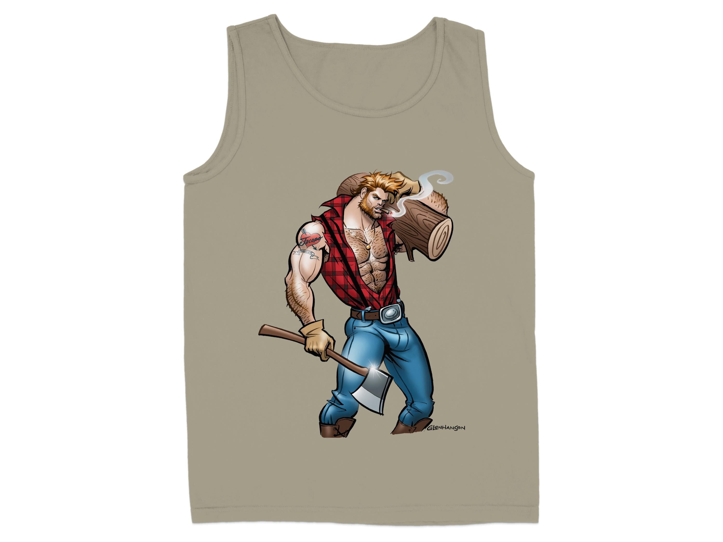 Lumberjack and Axe Illustrated Design Tank Top product