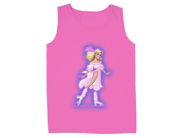 Neon Roller Skating Girl Graphic Pink Tank Top product
