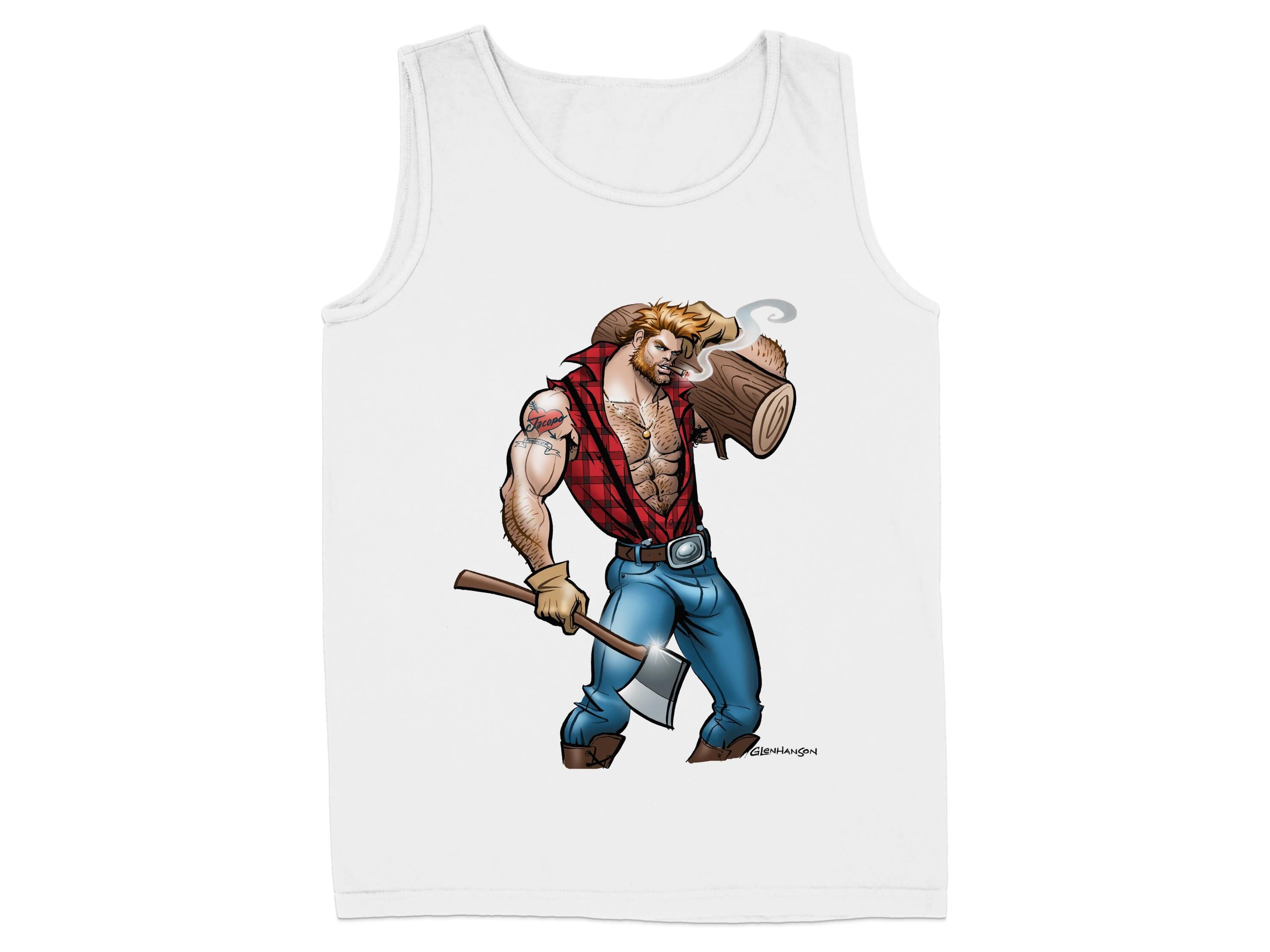 Cartoon Lumberjack White Tank Top product type