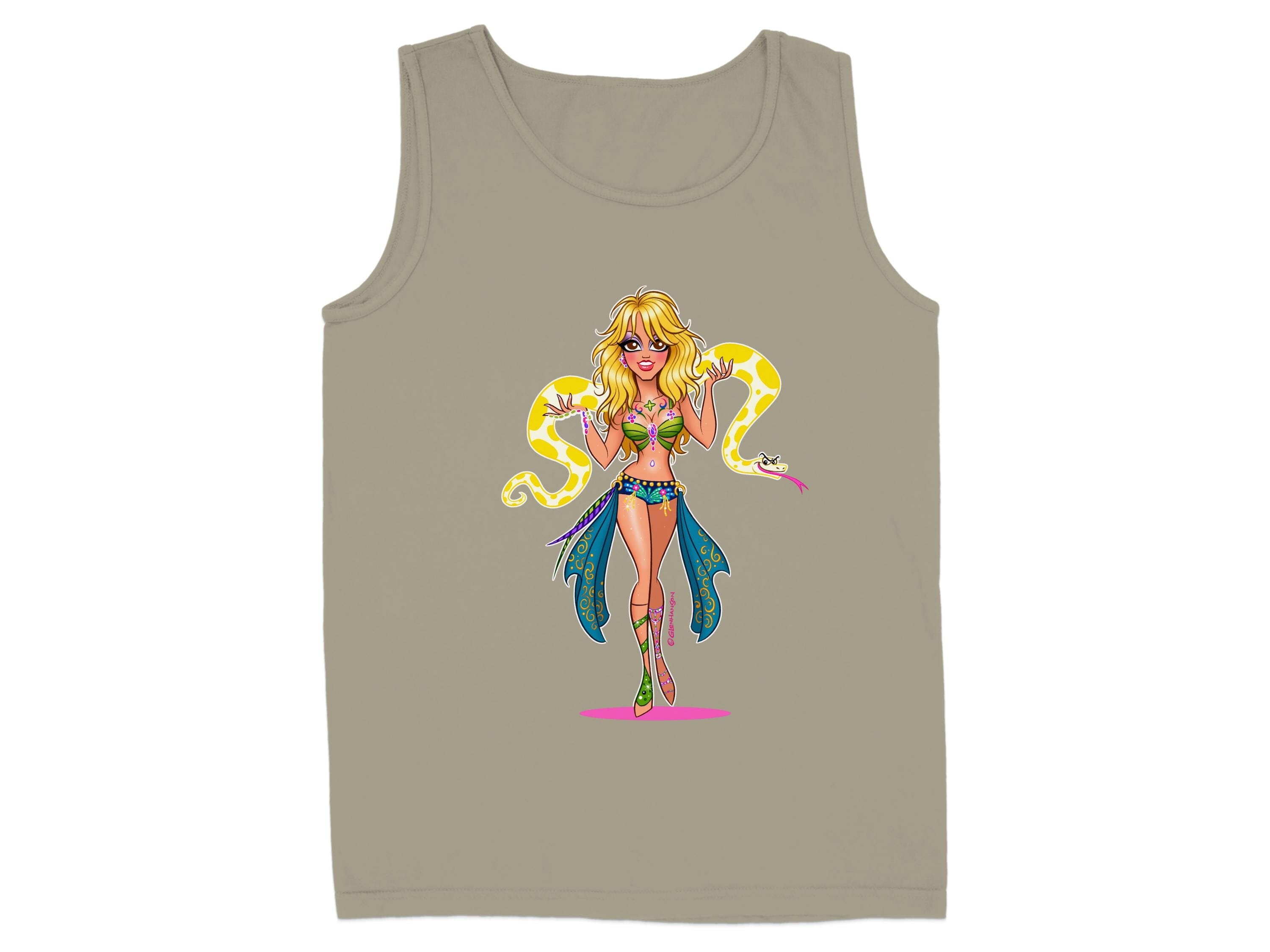 Vibrant Blonde Cartoon Character Printed Tank Top product
