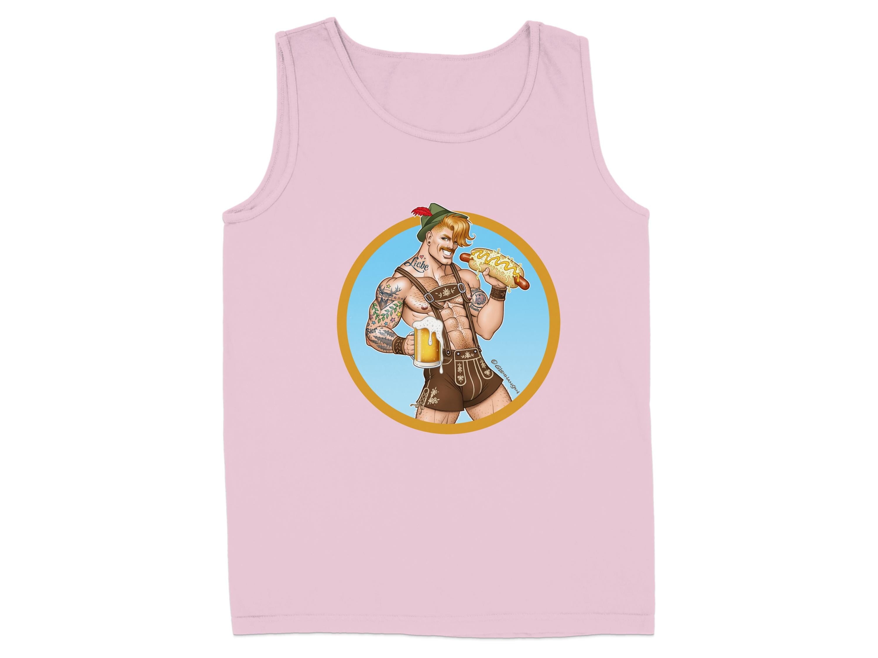 Oktoberfest Guy with Beer and Pretzel Graphic Tank product