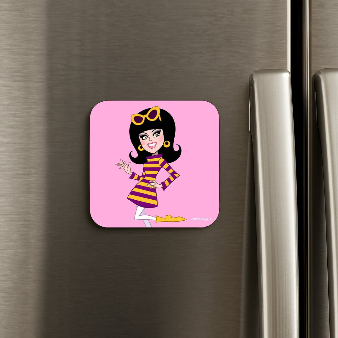 Retro Cartoon Woman Refrigerator Magnet product
