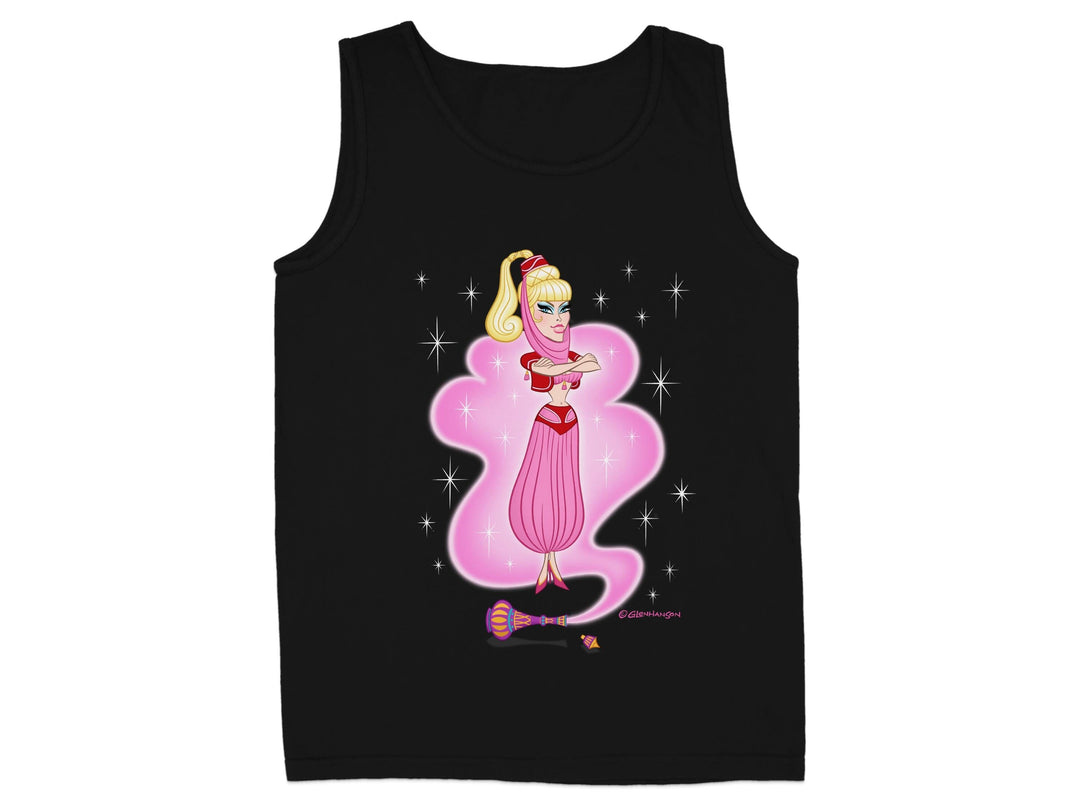 Vintage Cartoon Character Print Black Tank Top product type