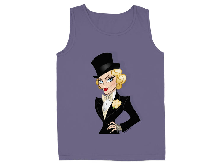 Glamorous Cartoon Lady with Top Hat Tank Top product
