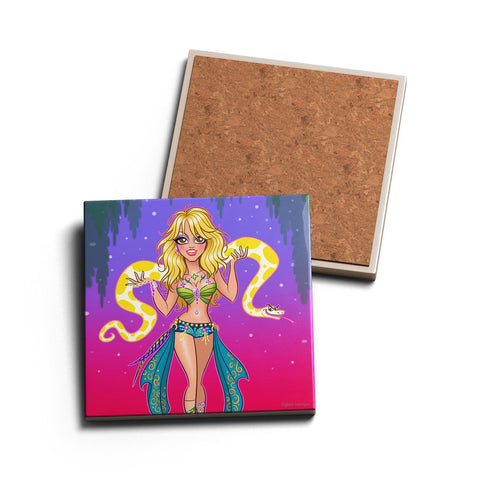SNAKE CHARMER • CERAMIC COASTER